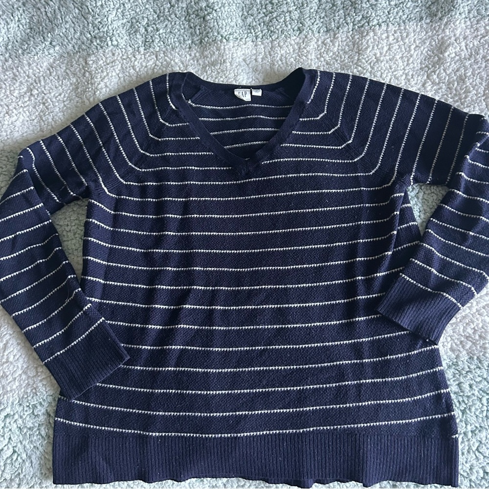 GAP Navy Blue Striped Sweater